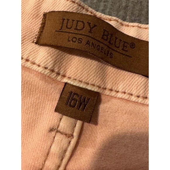 Judy Blue Wide Leg Distressed Jeans |‎ Baby Pink | Size 16W - Picture 7 of 16
